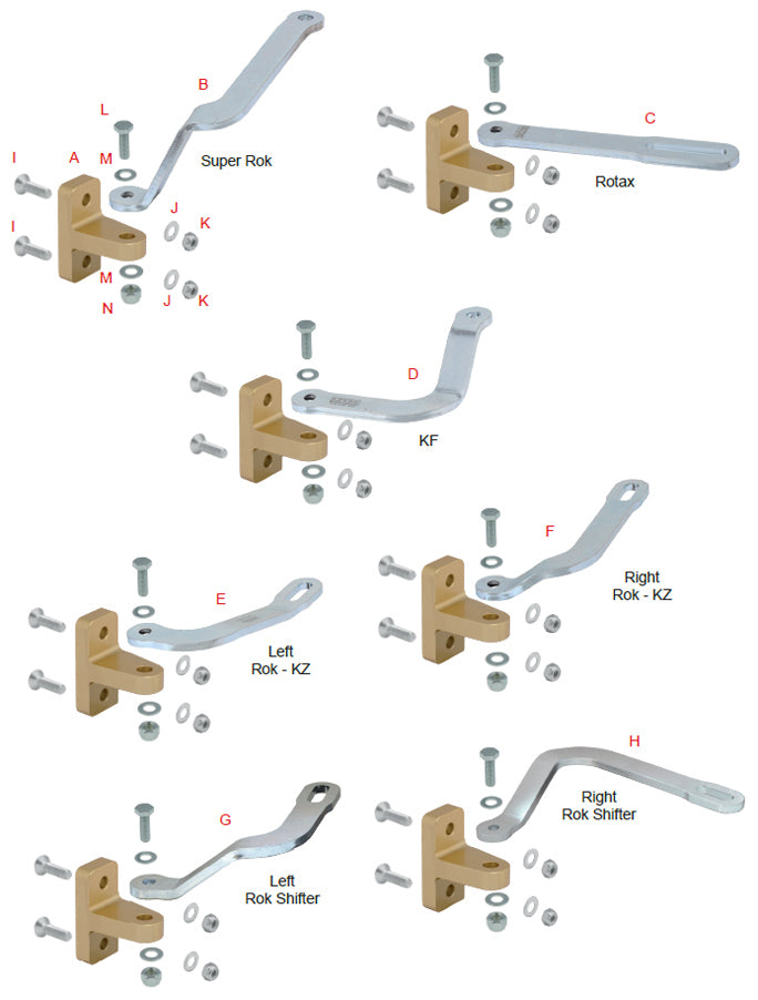 E. 0256.I0SX OTK Tony Kart KZ Left-Handed Steel Exhaust Support for Karting Engines