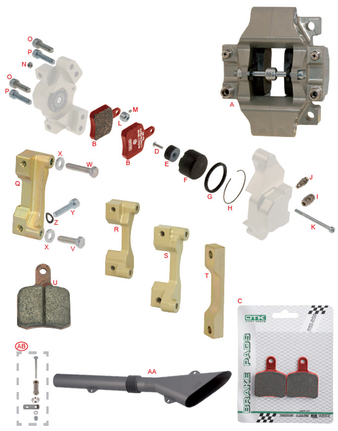 OTK BS5, BS6 Brake Caliper Pad Pair for Tony Kart and Similar Brands