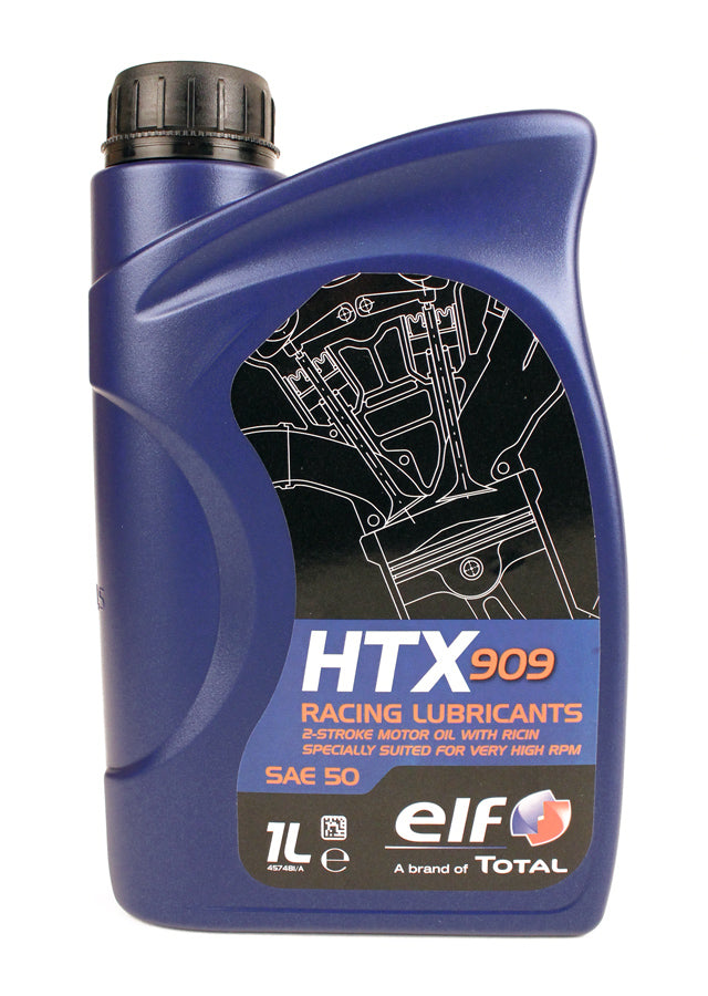 Elf HTX 909 High - Performance Two - Cycle Engine Premixed Karting Oil, Pack of 12 One - Liter Bottles