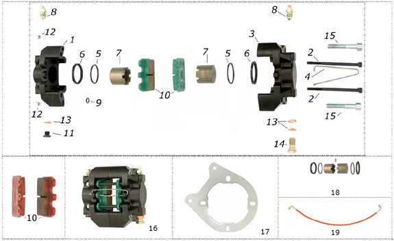 High - Performance AFS.01624 CRG Ven05 Green Dura Brake Pads, Sold as a Pair