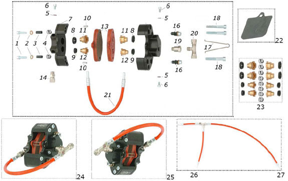 AFS.00430 CRG Front Left-Side Caliper Brake Line - 21, Ideal for VEN99 Model